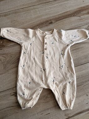 Rylee + Cru Cream Sleep Sack with Navy Moon & Star Print